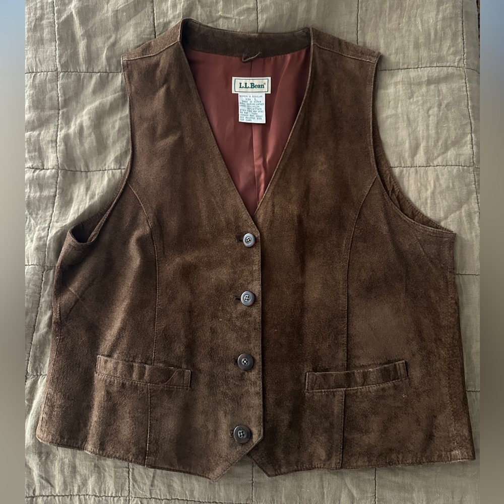 Vintage 80s LLBean Genuine Leather Vest Size L